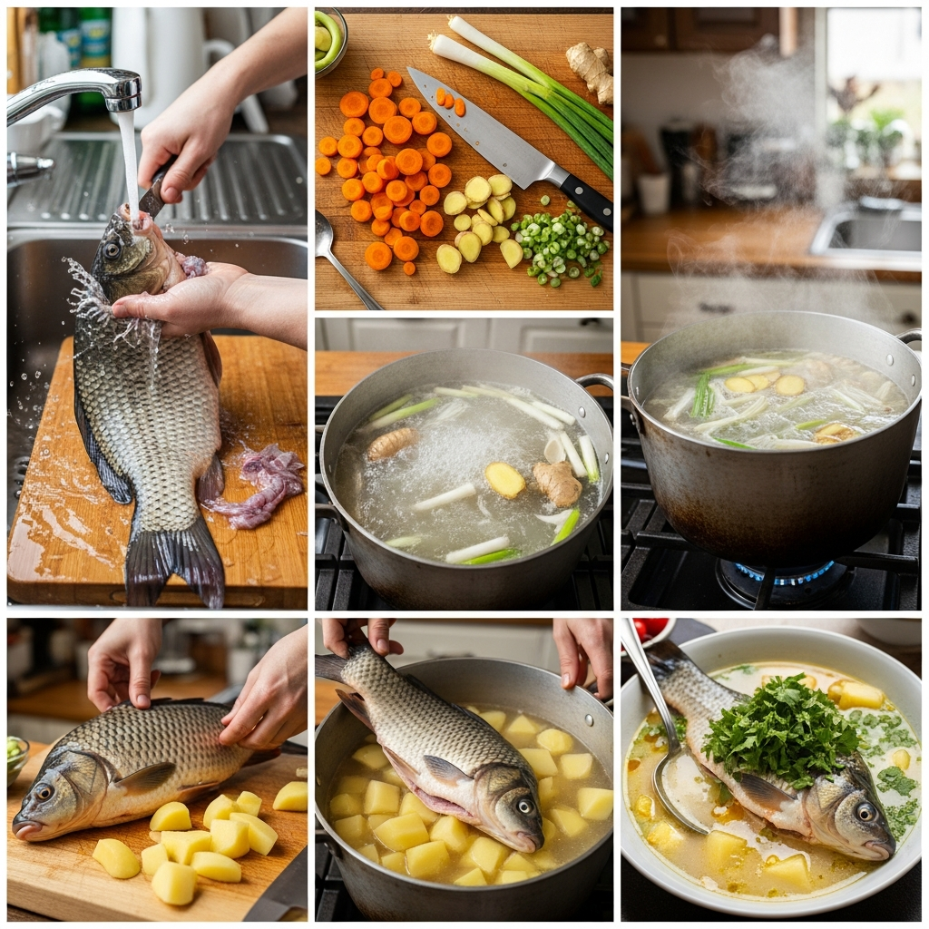 Крок за кроком приготування ухи з карася